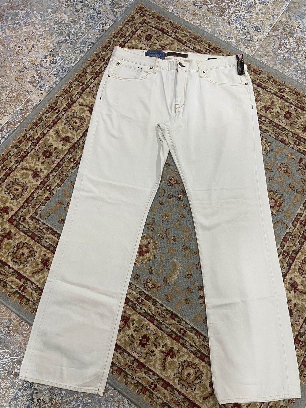 Men's Straight-Leg Jeans in Off-White by Agave Denim